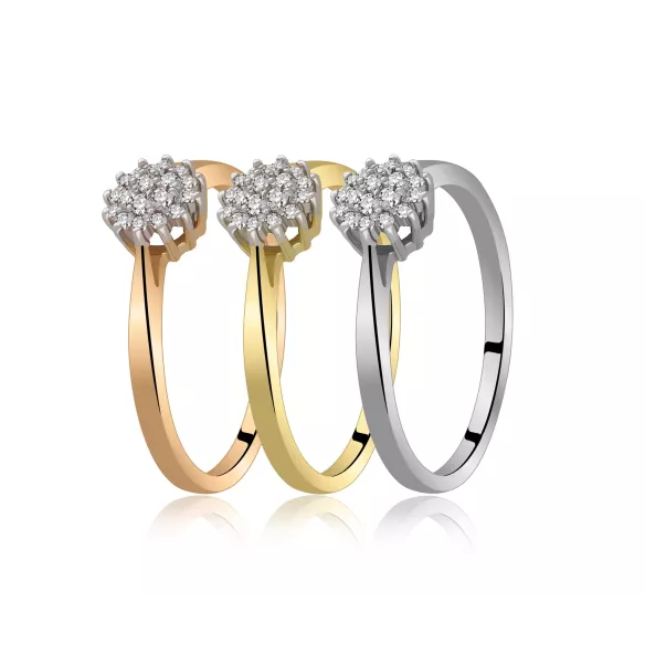 Pierścionek Złoty Z Brylantami 0,13ct RS0395