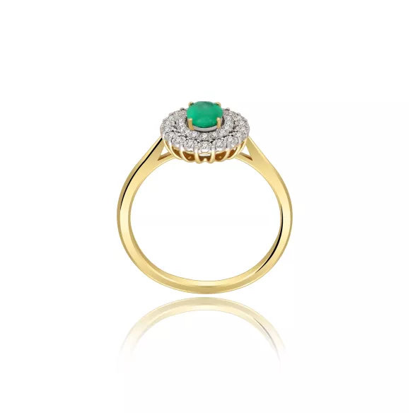 Złoty Pierścionek Z Szmaragdem I Brylantami RSRR538EMY14