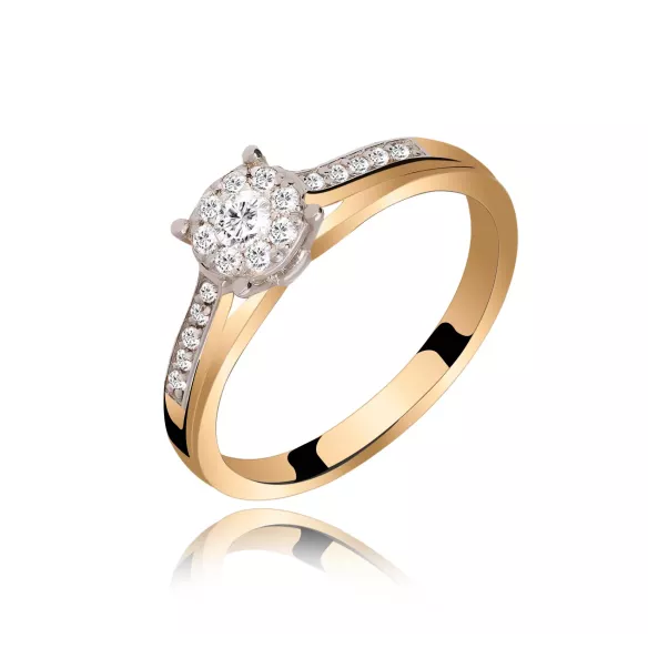 Wysyłka 24h Pierścionek Złoty Z Brylantami 0,19ct RS0202