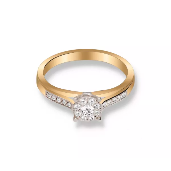 Wysyłka 24h Pierścionek Złoty Z Brylantami 0,19ct RS0202