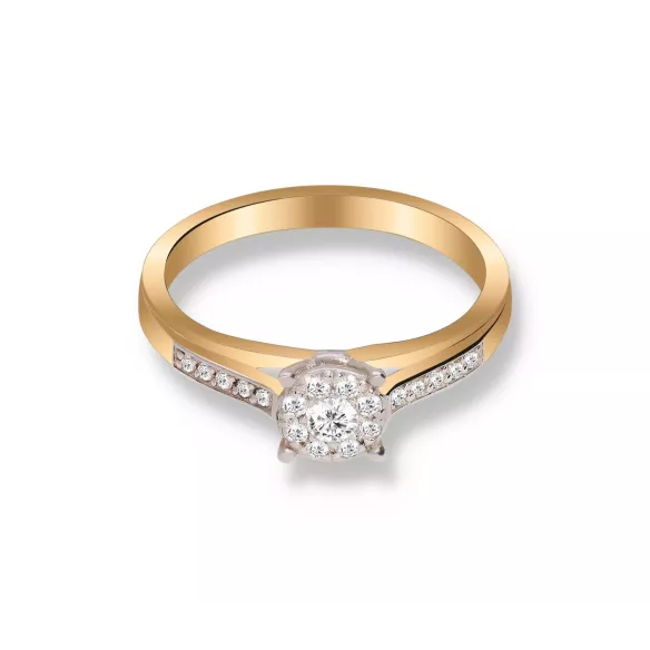 Wysyłka 24h Pierścionek Złoty Z Brylantami 0,19ct RS0202