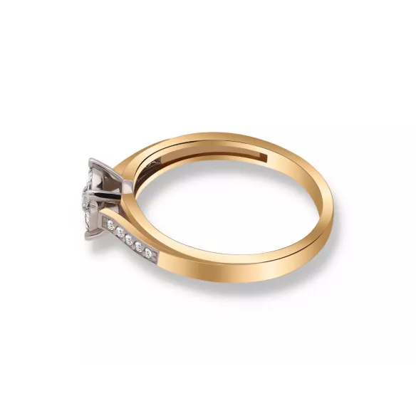 Wysyłka 24h Pierścionek Złoty Z Brylantami 0,19ct RS0202