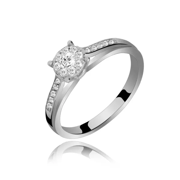 Wysyłka 24h Pierścionek Złoty Z Brylantami 0,19ct RS0202