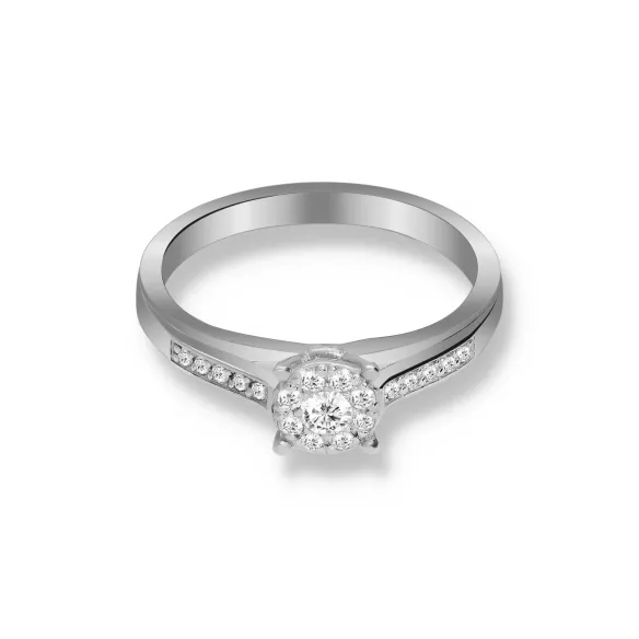 Wysyłka 24h Pierścionek Złoty Z Brylantami 0,19ct RS0202