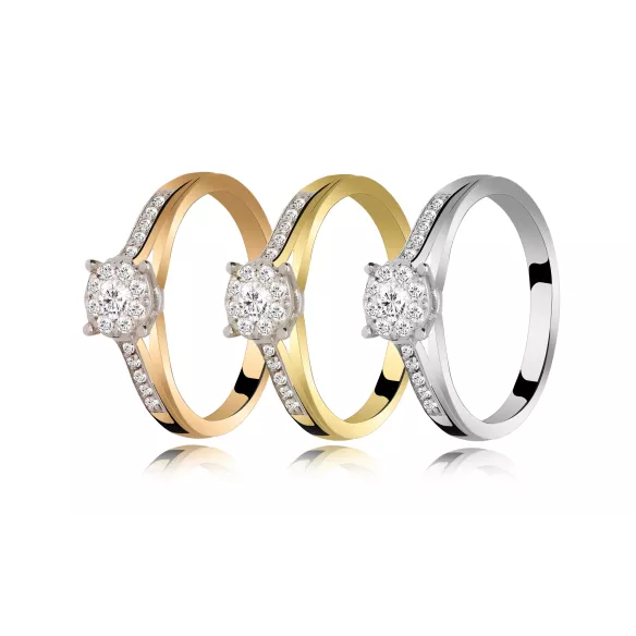 Wysyłka 24h Pierścionek Złoty Z Brylantami 0,19ct RS0202