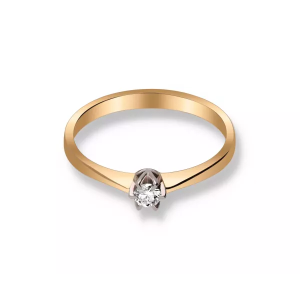 Pierścionek Złoty Z Brylantem 0,10ct RS0211