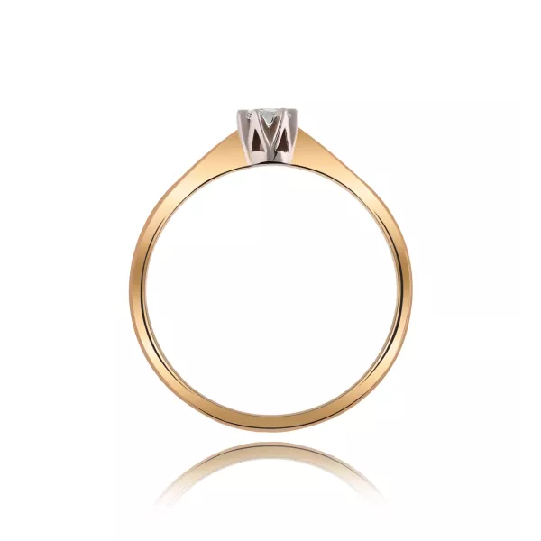 Pierścionek Złoty Z Brylantem 0,10ct RS0211