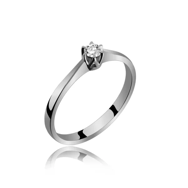 Pierścionek Złoty Z Brylantem 0,10ct RS0211