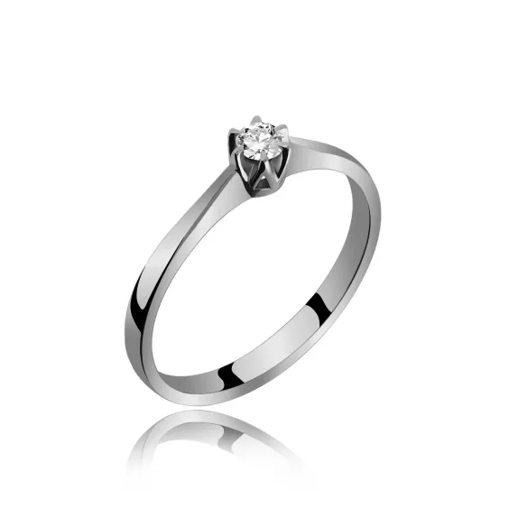 Pierścionek Złoty Z Brylantem 0,10ct RS0211