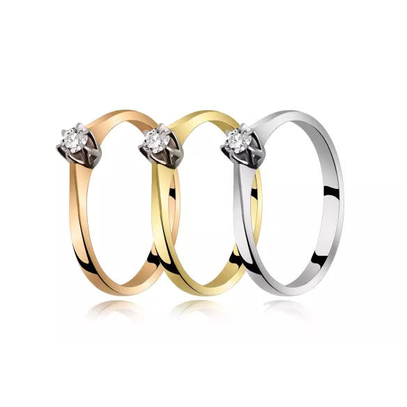 Pierścionek Złoty Z Brylantem 0,10ct RS0211