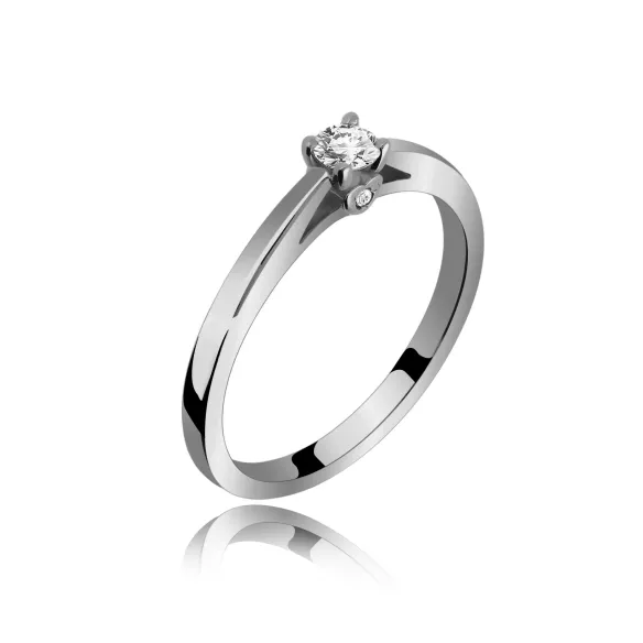 Pierścionek Złoty Z Brylantem 0,17ct Serca RS0404