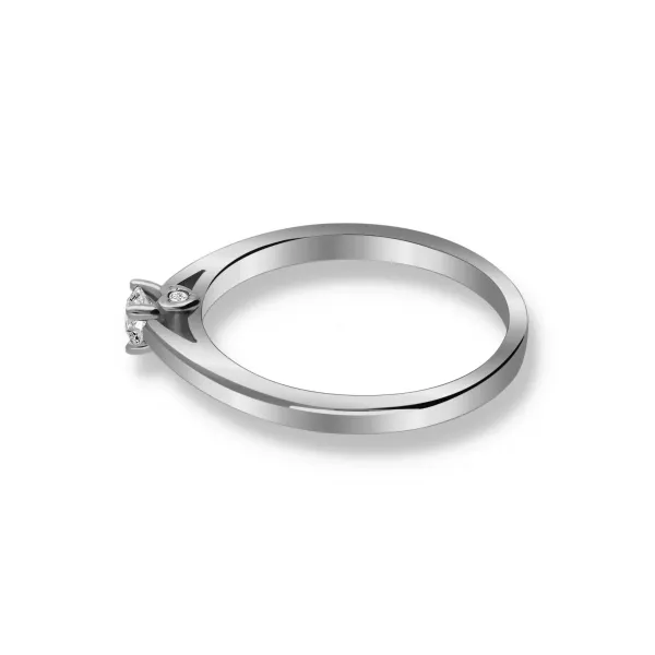 Pierścionek Złoty Z Brylantem 0,17ct Serca RS0404