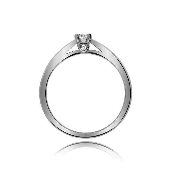 Pierścionek Złoty Z Brylantem 0,17ct Serca RS0404