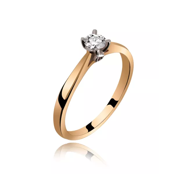 Pierścionek Złoty Z Brylantem 0,15ct RS0190