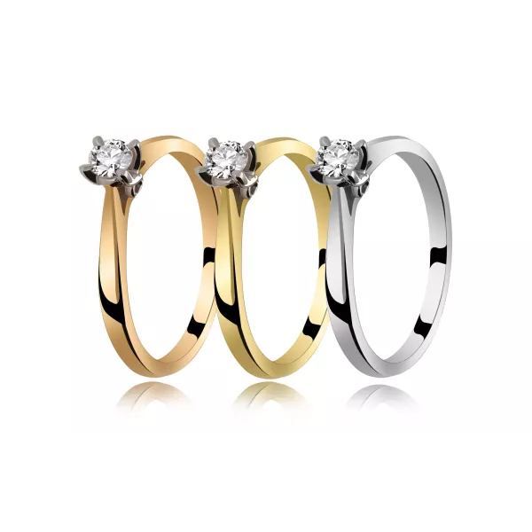 Pierścionek Złoty Z Brylantem 0,15ct RS0190