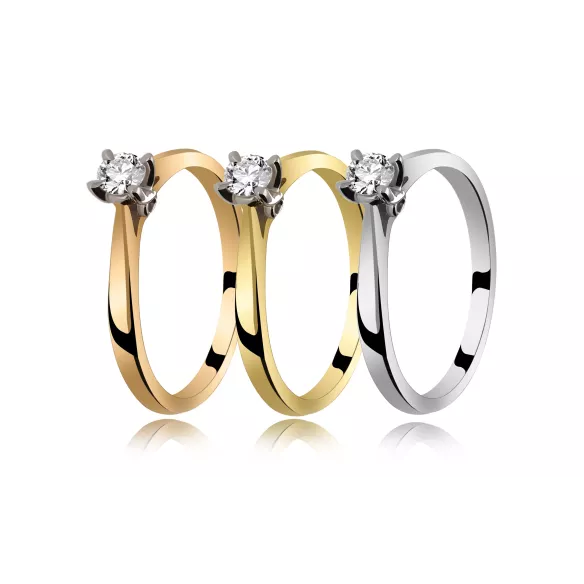 Pierścionek Złoty Z Brylantem 0,15ct RS0190