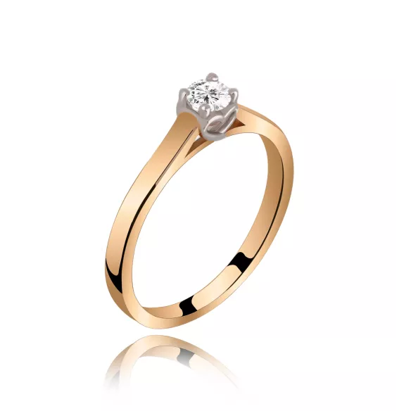 Pierścionek Złoty Z Brylantem 0,15ct RS0359BIS