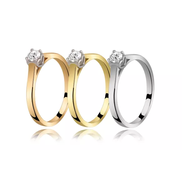 Pierścionek Złoty Z Brylantem 0,15ct RS0359BIS