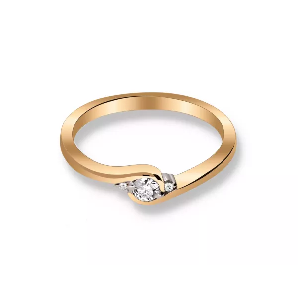 Pierścionek Złoty Z Brylantami 0,12ct RS0165BIS