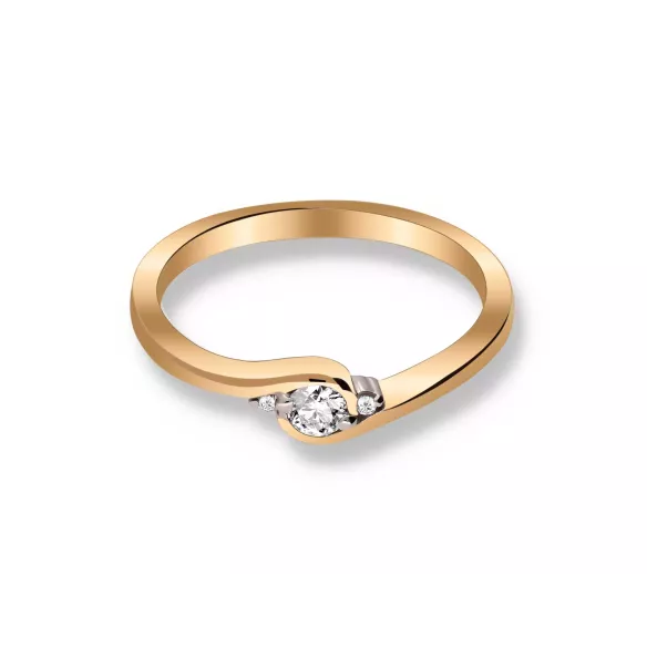 Pierścionek Złoty Z Brylantami 0,12ct RS0165BIS