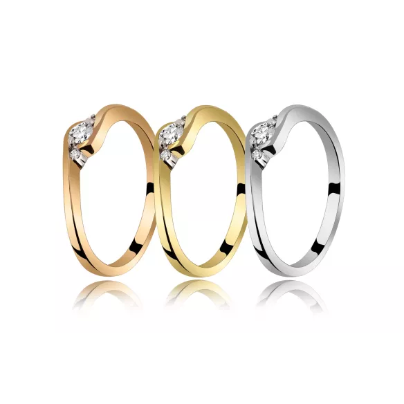 Pierścionek Złoty Z Brylantami 0,12ct RS0165BIS