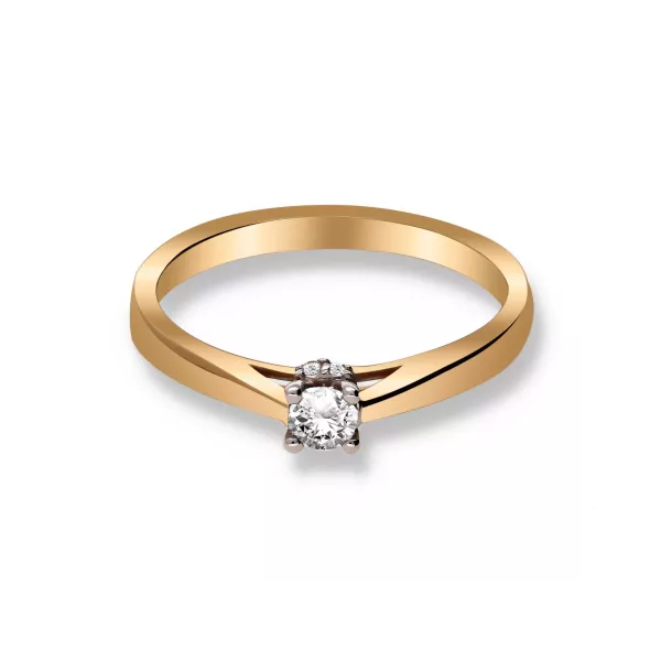 Pierścionek Złoty Z Brylantami 0,17ct RS0405