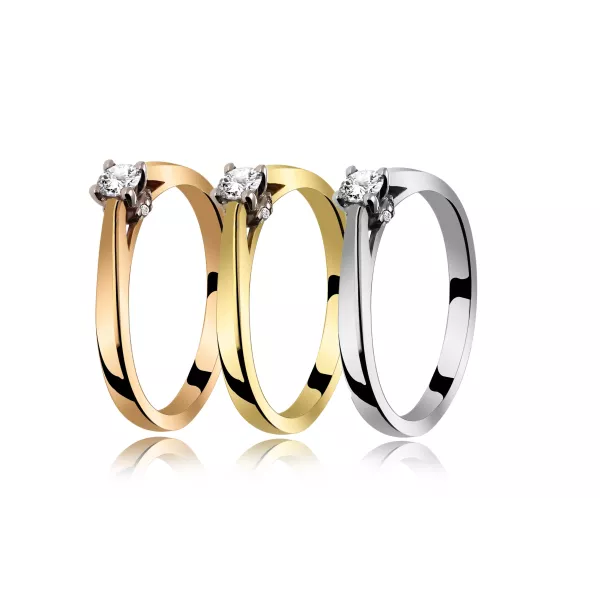 Pierścionek Złoty Z Brylantami 0,17ct RS0405