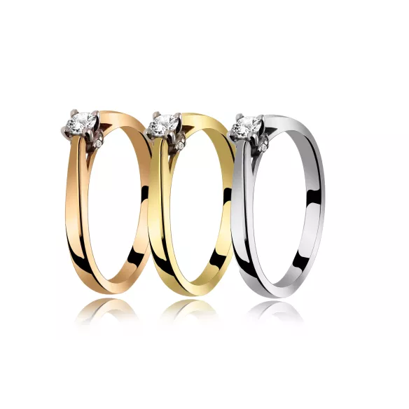 Pierścionek Złoty Z Brylantami 0,17ct RS0405