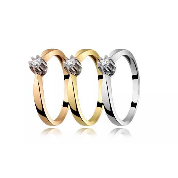 Pierścionek Złoty Z Brylantem 0,10ct RS0156