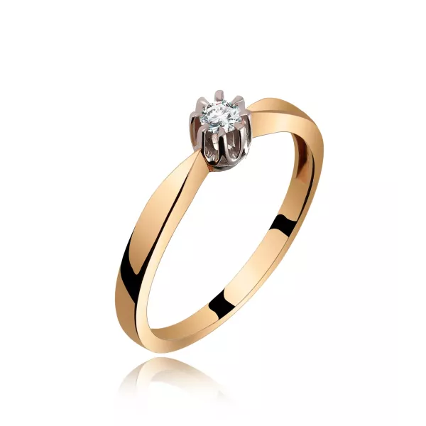 Pierścionek Złoty Z Brylantem 0,15ct RS0156