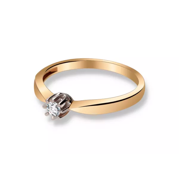 Pierścionek Złoty Z Brylantem 0,15ct RS0156