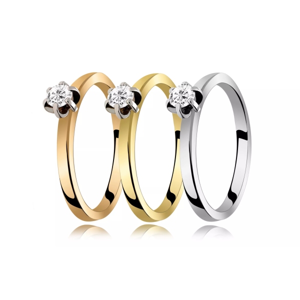 Pierścionek Złoty Z Brylantem 0,15ct RS0000