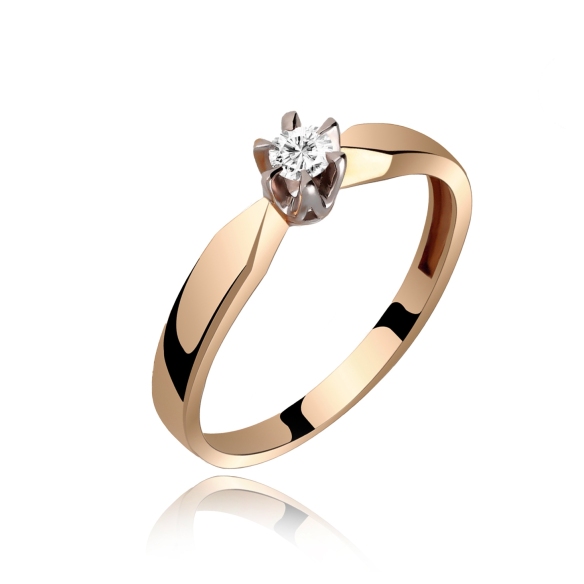 Pierścionek Złoty Z Brylantem 0,10ct RS0041