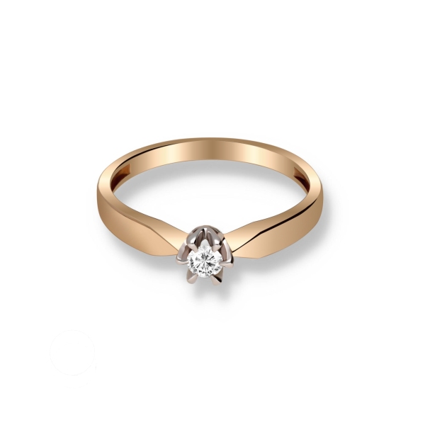 Pierścionek Złoty Z Brylantem 0,10ct RS0041
