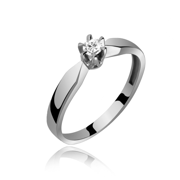 Pierścionek Złoty Z Brylantem 0,10ct RS0041