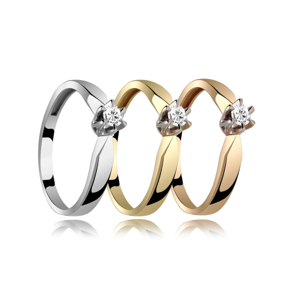 Pierścionek Złoty Z Brylantem 0,10ct RS0041