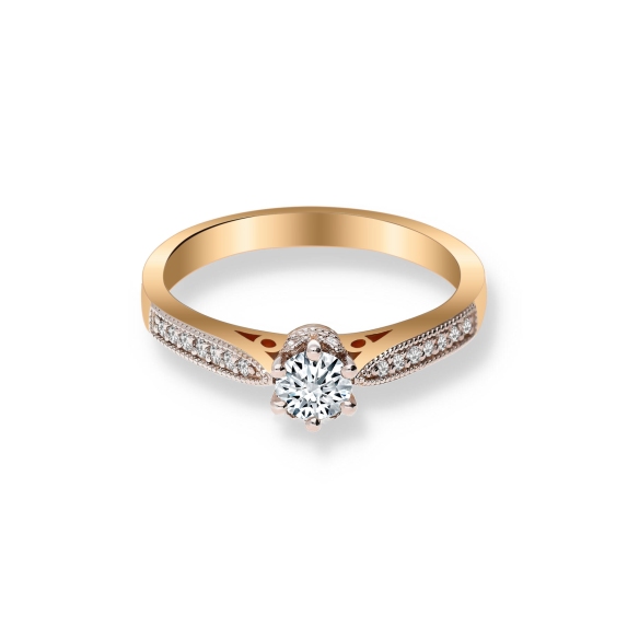 Pierścionek Złoty Z Brylantami 0,38ct RS0313