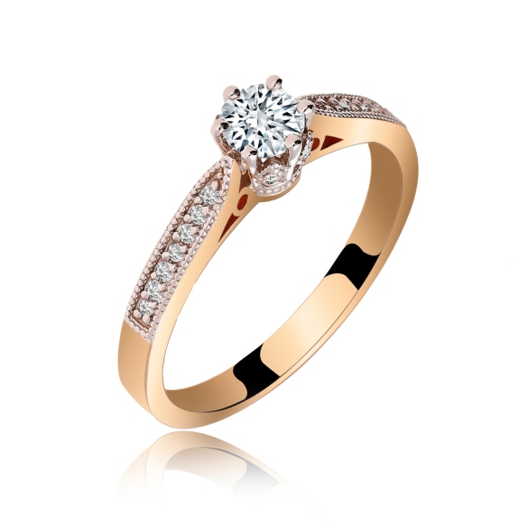 Pierścionek Złoty Z Brylantami 0,38ct RS0313