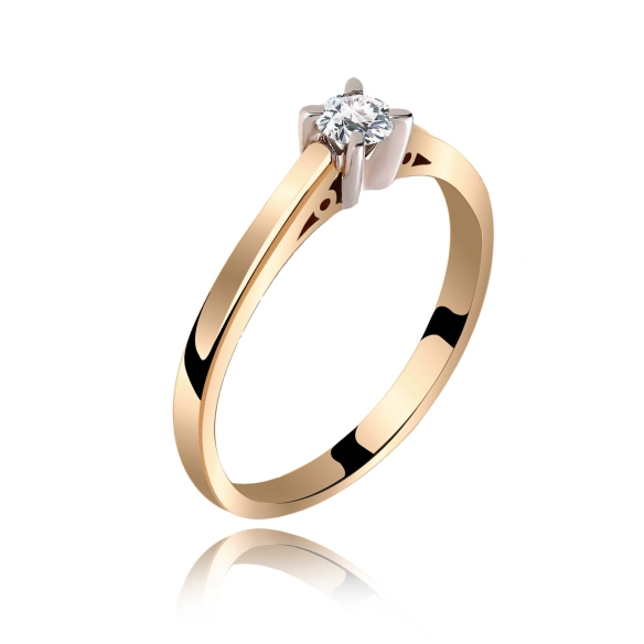 Pierścionek Złoty Z Brylantem 0,15ct RS0338BIS