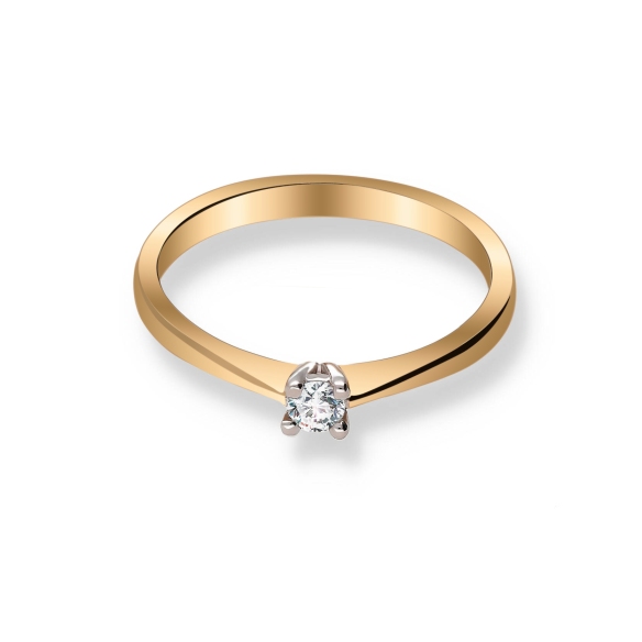Pierścionek Złoty Z Brylantem 0,08ct RS0437