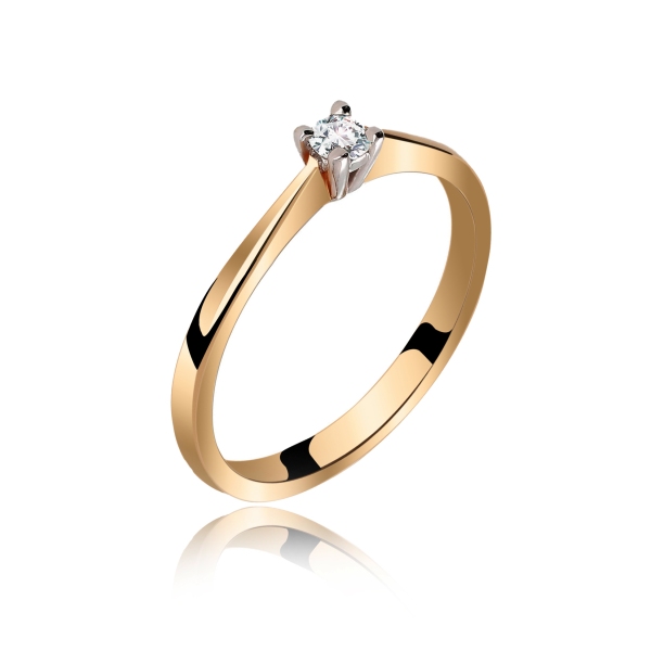 Pierścionek Złoty Z Brylantem 0,08ct RS0437
