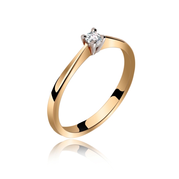 Pierścionek Złoty Z Brylantem 0,08ct RS0437