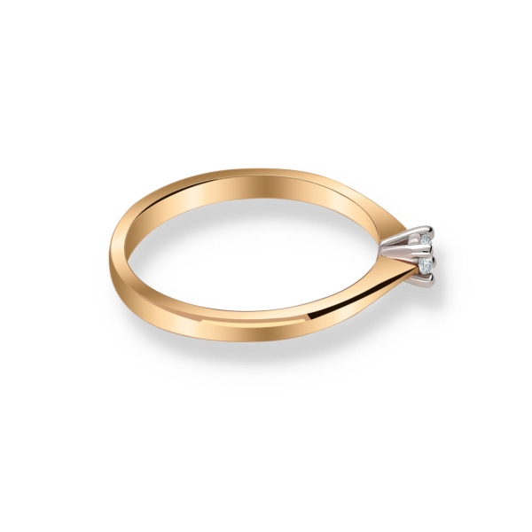 Pierścionek Złoty Z Brylantem 0,08ct RS0437