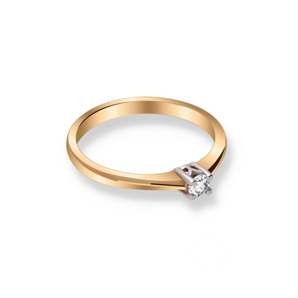 Pierścionek Złoty Z Brylantem 0,10ct RS0431