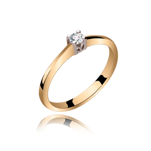 Pierścionek Złoty Z Brylantem 0,10ct RS0431