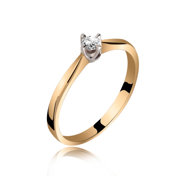 Pierścionek Złoty Z Brylantem 0,10ct RS0462