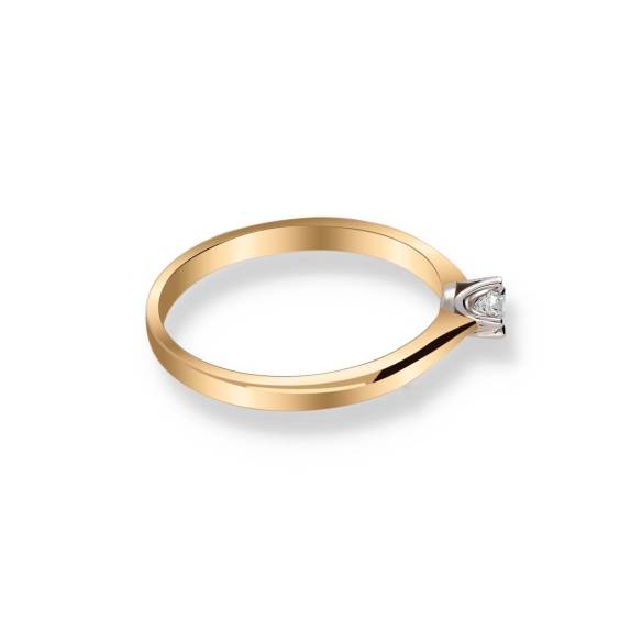 Pierścionek Złoty Z Brylantem 0,10ct RS0462