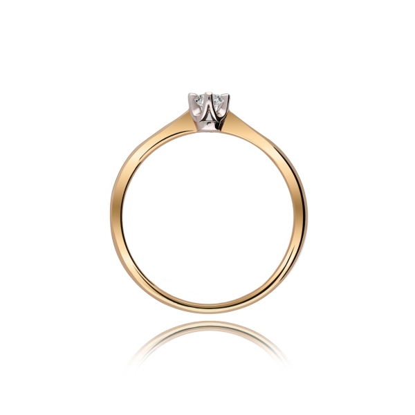 Pierścionek Złoty Z Brylantem 0,10ct RS0462