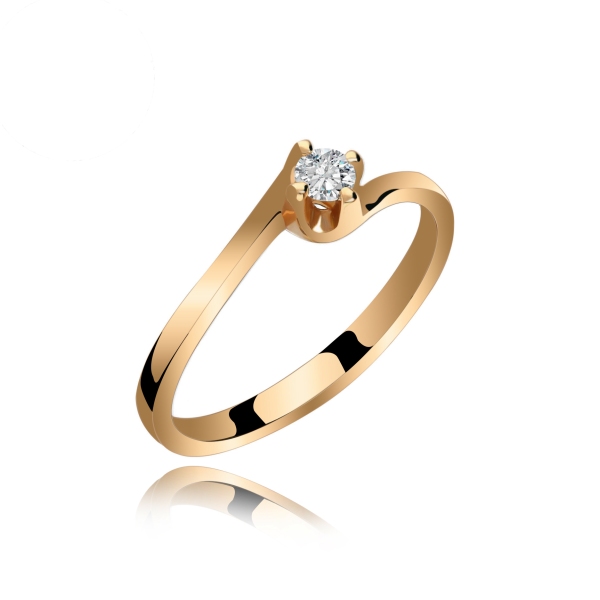 Pierścionek Złoty Z Brylantem 0,10ct RS0076