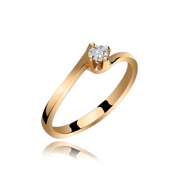 Pierścionek Złoty Z Brylantem 0,10ct RS0076